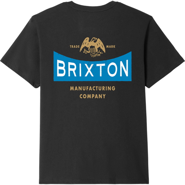 2026 Brixton Mens Pinnacle T-Shirt 17564-VIBLK - Vintage Black